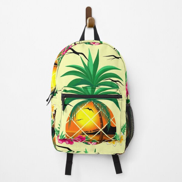 Item preview, Pineapple Tropical Sunset, Palm Tree and Flowers designed and sold by BluedarkArt.