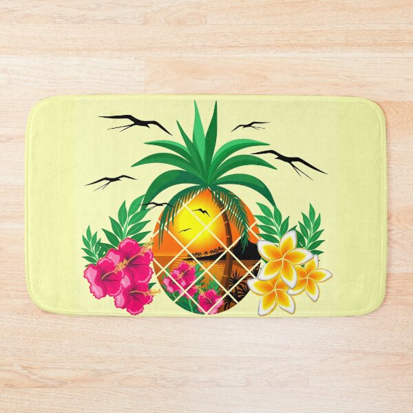 Item preview, Pineapple Tropical Sunset, Palm Tree and Flowers designed and sold by BluedarkArt.