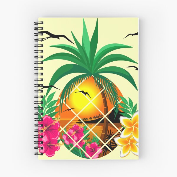Item preview, Pineapple Tropical Sunset, Palm Tree and Flowers designed and sold by BluedarkArt.