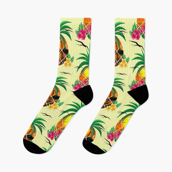 Item preview, Pineapple Tropical Sunset, Palm Tree and Flowers designed and sold by BluedarkArt.