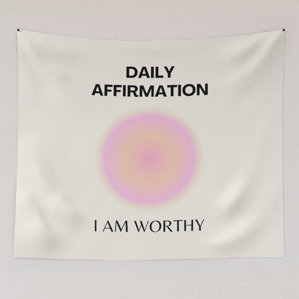 Aperçu de l'œuvre Affirmation quotidienne, Affirmation positive, Positif, Spirituel, Aura Gradient Art créée et vendue par Magic Love Art Print.