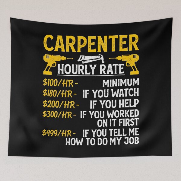 Item preview, Carpenter Hourly Rate Vintage Design For Woodworker - Funny Carpenter Retro designed and sold by naworas.