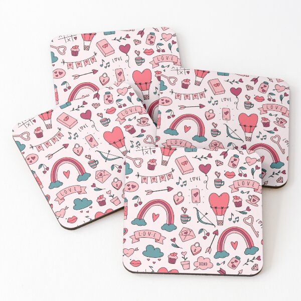 Item preview, Sweet heart, pink heart, sweet candy ,pink flowers, rainbow, love , key,cup cake. designed and sold by Peerda.