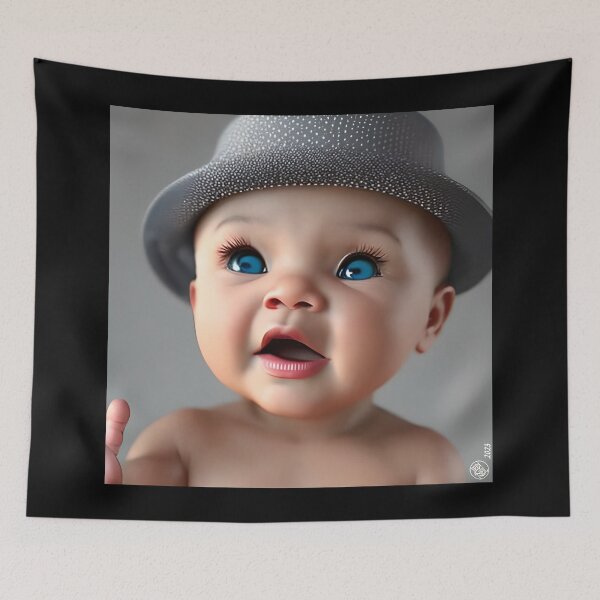 Item preview, Baby Blue Eyes - Cute Baby in Top Hat - 3D Animation Style designed and sold by JediNeil.