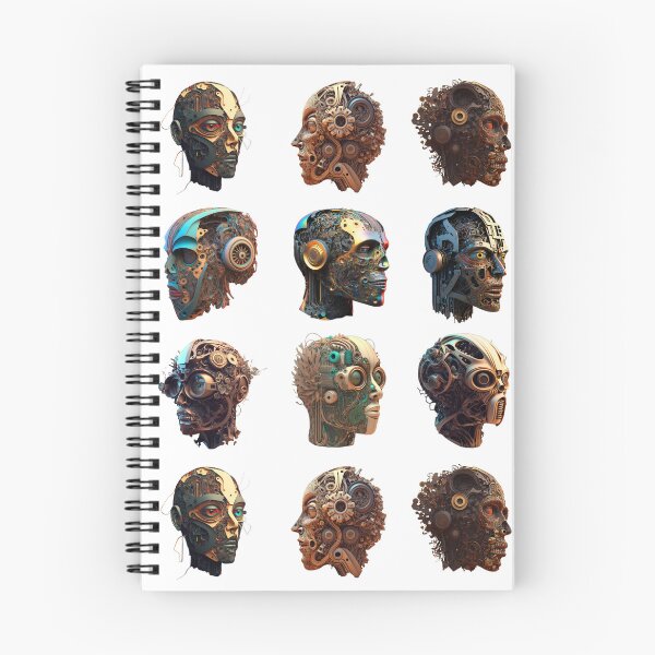 Item preview, Sticker Set: Cyborg Heads | The Singularity | Artificial Intelligence | Dystopian Cyborg | The Future | Machine Woman | Humanoid designed and sold by Synthetic-Intel.