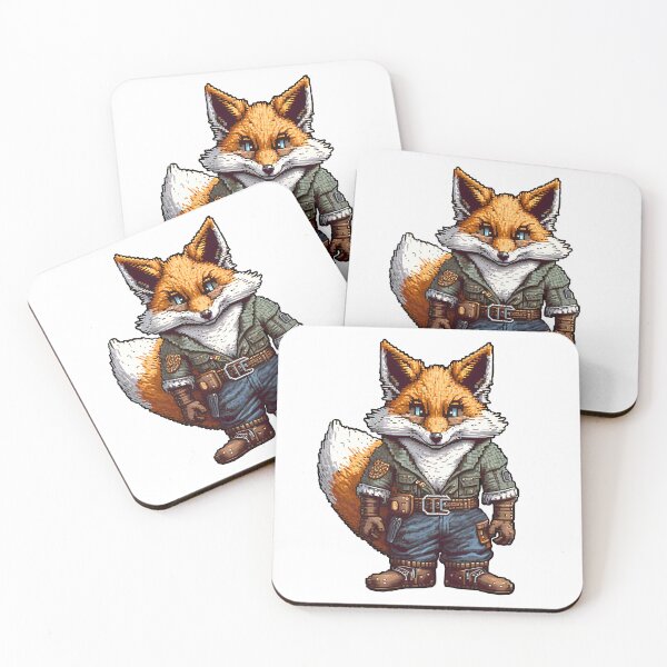 Item preview, Post-apocalyptic Cyberpunk Red Fox designed and sold by FewBits.