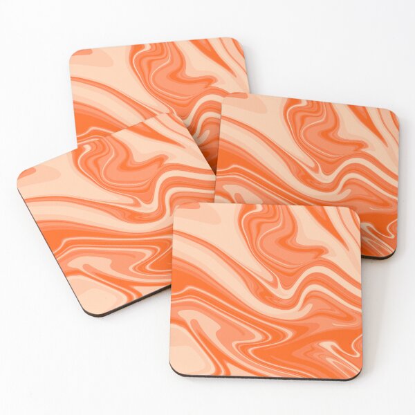 Item preview, Deep Orange Abstract Liquid Swirl Artwork designed and sold by patternsoup.