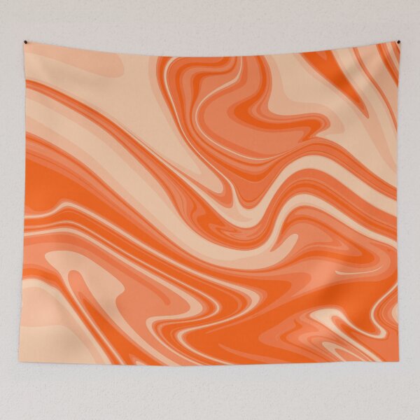 Item preview, Deep Orange Abstract Liquid Swirl Artwork designed and sold by patternsoup.