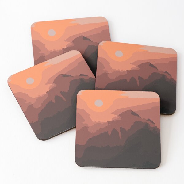 Item preview, Abstract Illustration:- Abstract Mountain Wall Art-Abstract Sunset Illustration designed and sold by typoinspired.