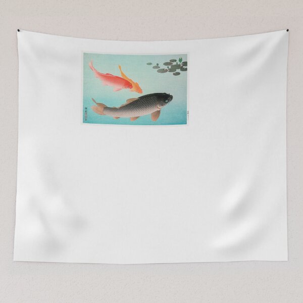 Item preview, Common and Golden Carp (1935) by Ohara Koson designed and sold by Oldetimemercan.