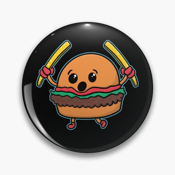 Item preview, Playful Food Cartoon Hamburger Holding Fries Burger designed and sold by wrestletoys.