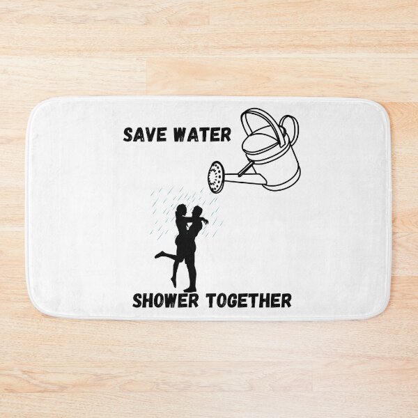 Item preview, Save Water Shower Together, Save the Planet, Save Water, Divertidas alfombrillas de baño, Pareja designed and sold by craftymilenials.