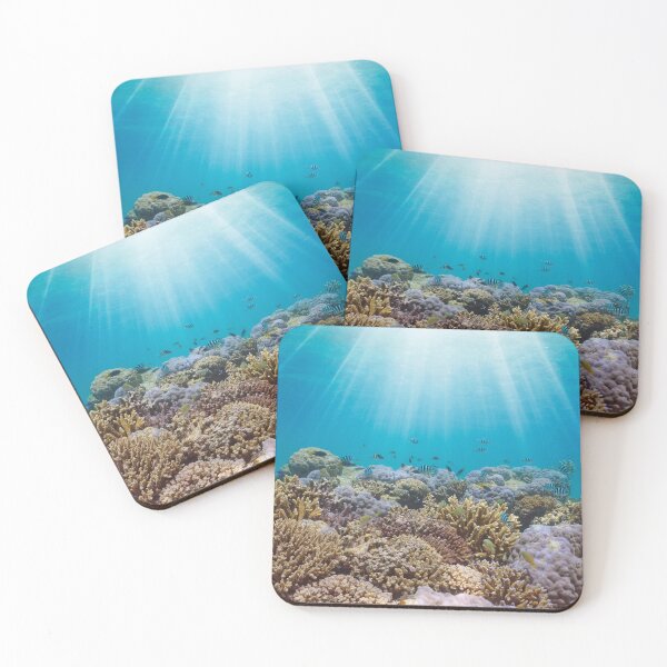 Item preview, Underwater sunlight over a coral reef with fish Pacific ocean designed and sold by Seaphotoart.