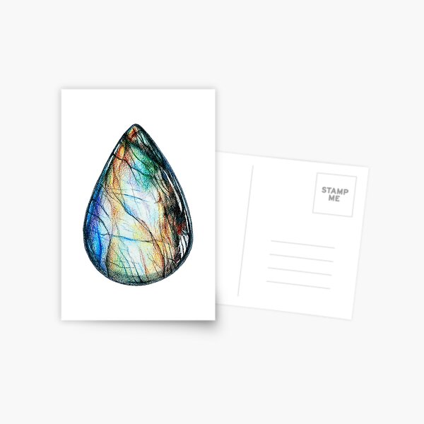Colored pencils labradorite stone Postcard