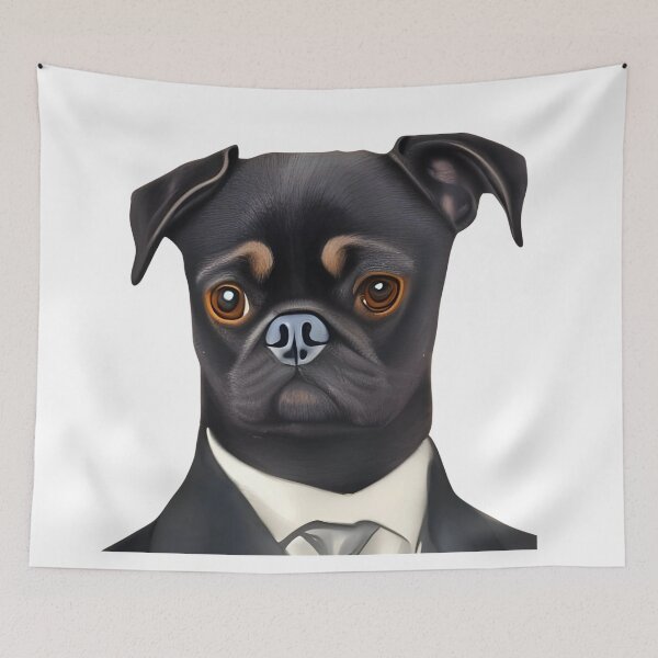 Item preview, Sir Pug, Cute watercolor pug dog in a suit, pug-life, pug art, black pug portrait designed and sold by Artsareus.