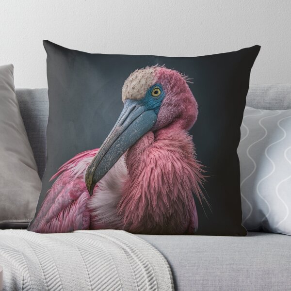 Roseate Spoonbill Throw Pillow, Designer Pillows