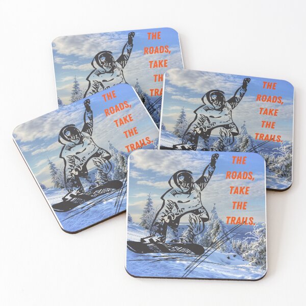 Item preview, Snowboarding Print; Leave the Roads, Take the Trails designed and sold by CapturedByeJ.