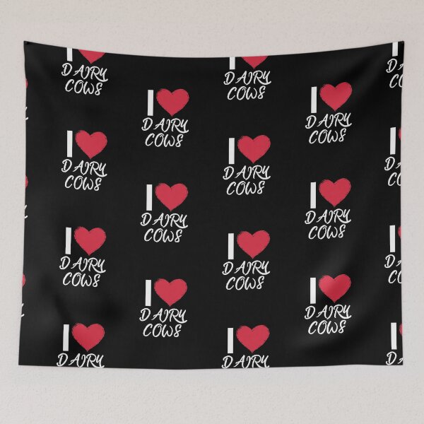 Item preview, Black version of I love Dairy Cows designed and sold by FarmsteadAcers.