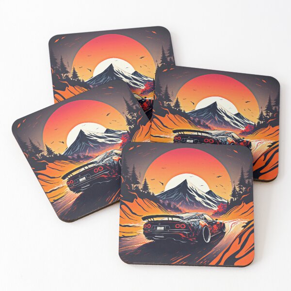 Item preview, Fiery Tuned Race Car at Sunset Artwork designed and sold by CaseHavenDesign.