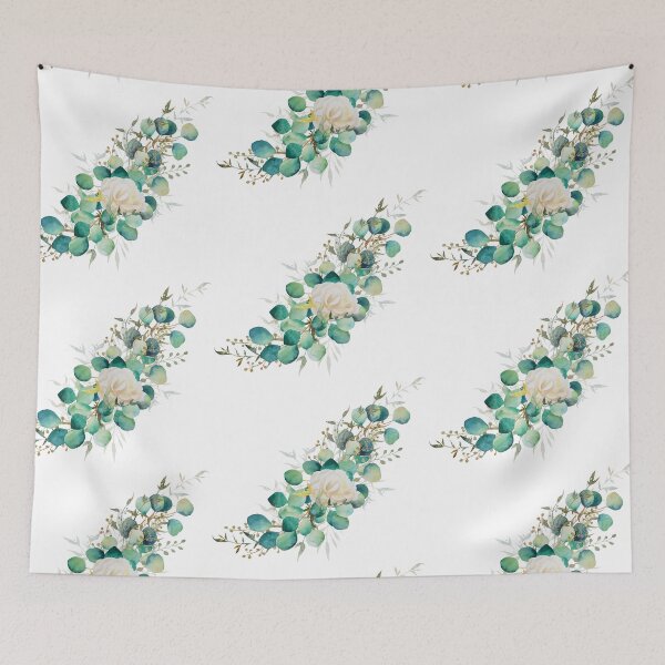 Item preview, Arrangement of eucalyptus and eustoma branches watercolor leaves designed and sold by Createssy.