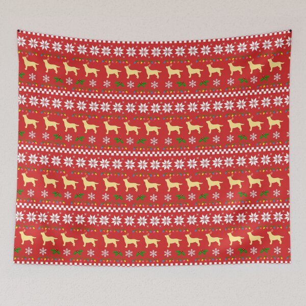 Item preview, Yellow Labrador Retriever Trio Christmas Pattern designed and sold by HappyLabradors.