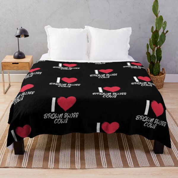 Item preview, Black version of I love Brown Swiss Cows designed and sold by FarmsteadAcers.