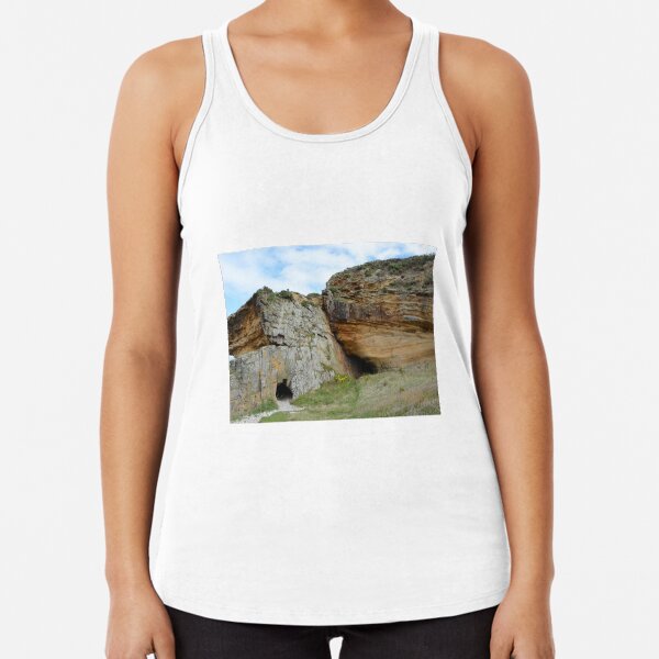 Caves at Clashach Cove, Moray Racerback Tank Top