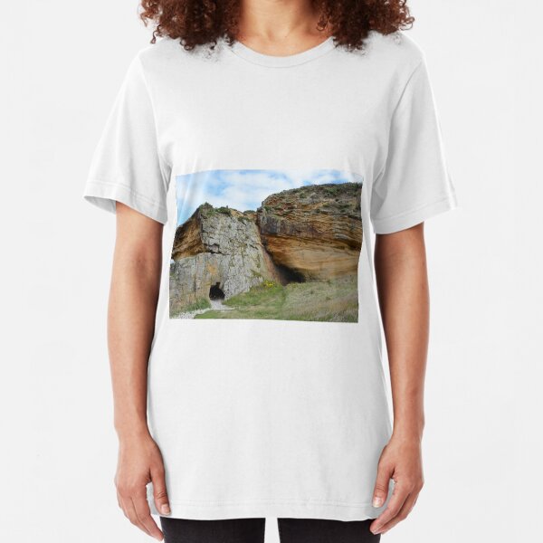 Caves at Clashach Cove, Moray Slim Fit T-Shirt