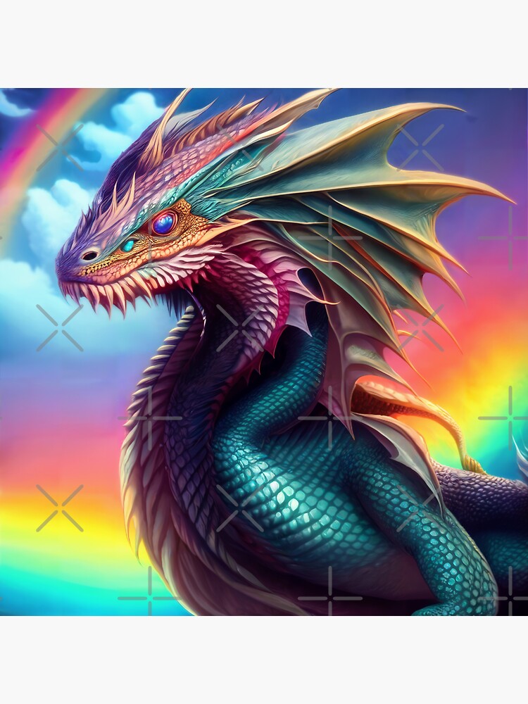 Intricate Rainbow Scaled Dragon Sticker For Sale By Dragynrain Redbubble 8947