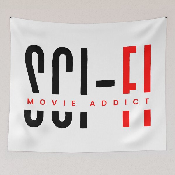 Item preview,  Sci-fi movies addict red & black typography design designed and sold by DigitalMagShop.