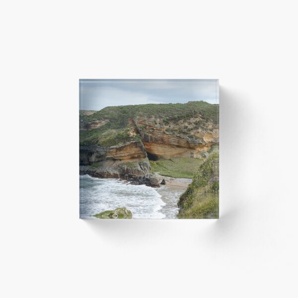 First Glimpse of Clashach Cove, Moray Acrylic Block