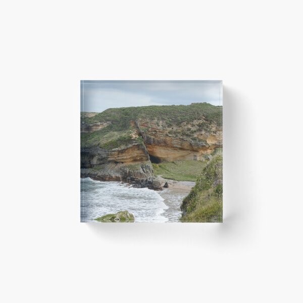 First Glimpse of Clashach Cove, Moray Acrylic Block