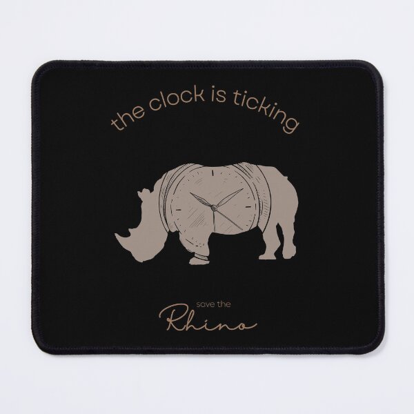 Item preview, Save The Rhino The Clock is Ticking Mouse Pad designed and sold by MagicWolfStar.