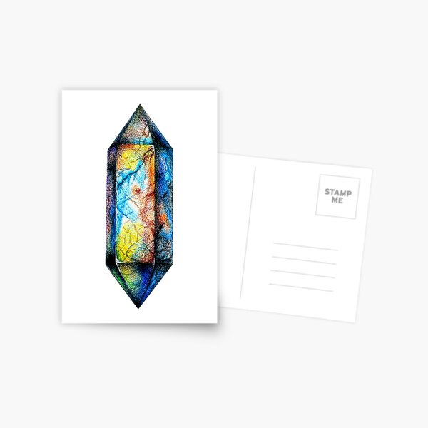 Double polished point labradorite crystal gem Postcard