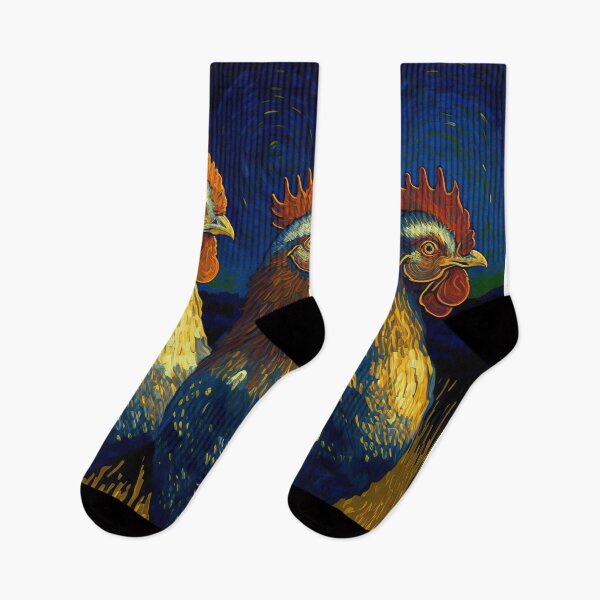 Item preview, Three Roosters in the Style of Van Gogh's The Starry Night designed and sold by newnomads-art.