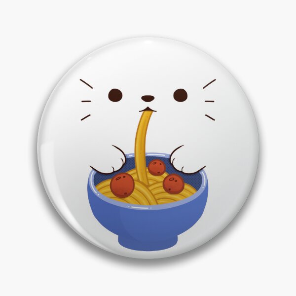 Aperçu de l'œuvre Chat mangeant des spaghettis et des boulettes de viande créée et vendue par Mossysplashart.