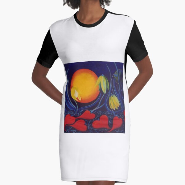The Love of a Flower Graphic T-Shirt Dress