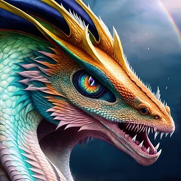Artwork thumbnail, Rainbow Dragon with Rainbow Eyes by dragynrain