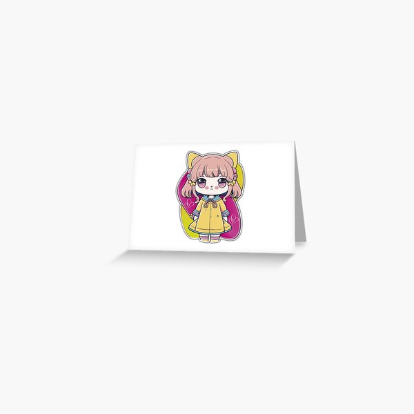 Cute Anime Cat Girl In Space Cat Greeting Card by Anass Benktitou