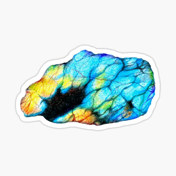 Raw labradorite crystal gem Sticker