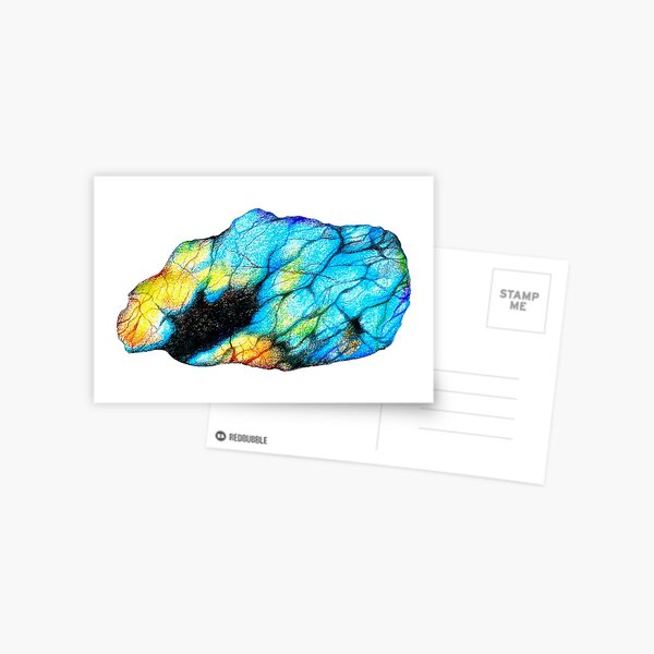 Raw labradorite crystal gem Postcard