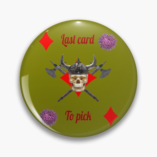 Item preview, Last card to pick, skull viking warrior, diamond card, green designed and sold by Lacasadellora.