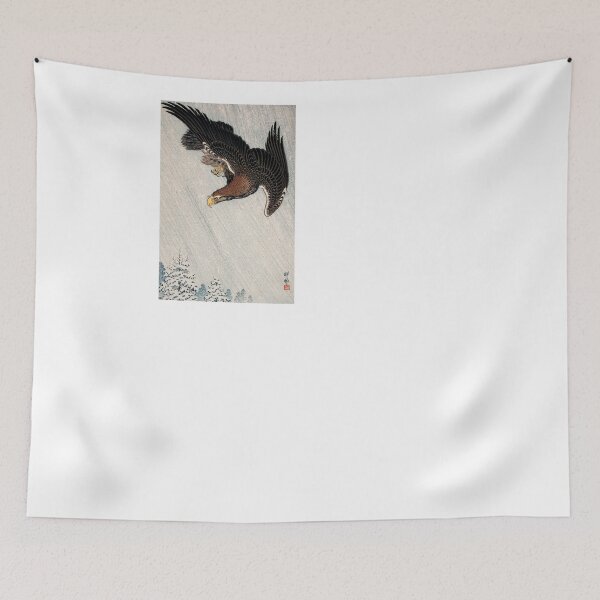 Item preview, Eagle Flying in Snow (1933) by Ohara Koson designed and sold by Oldetimemercan.