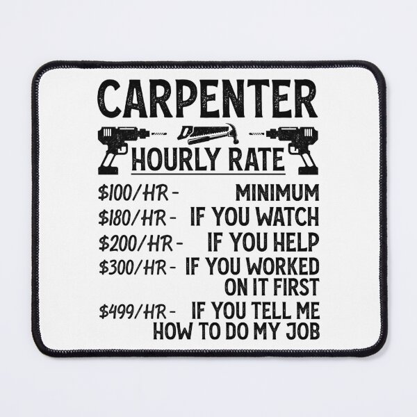 Item preview, Carpenter Hourly Rate Retro Design For Woodworker - Funny Carpenter Vintage designed and sold by naworas.