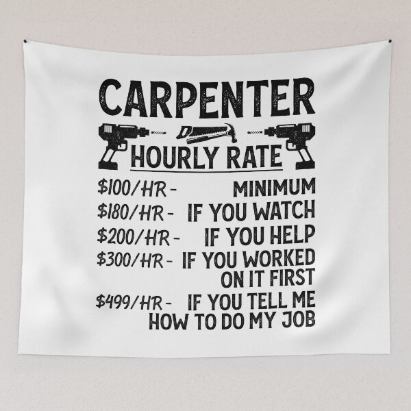 Item preview, Carpenter Hourly Rate Retro Design For Woodworker - Funny Carpenter Vintage designed and sold by naworas.