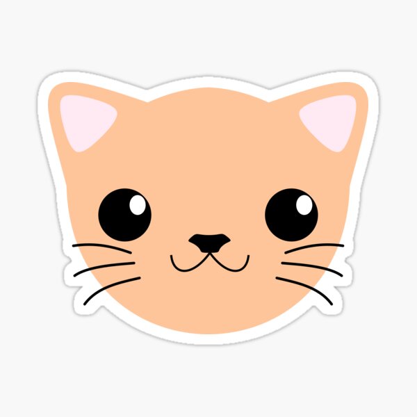 Cute Kitten Kawaii Character Sticker Set Cat With Anime Face