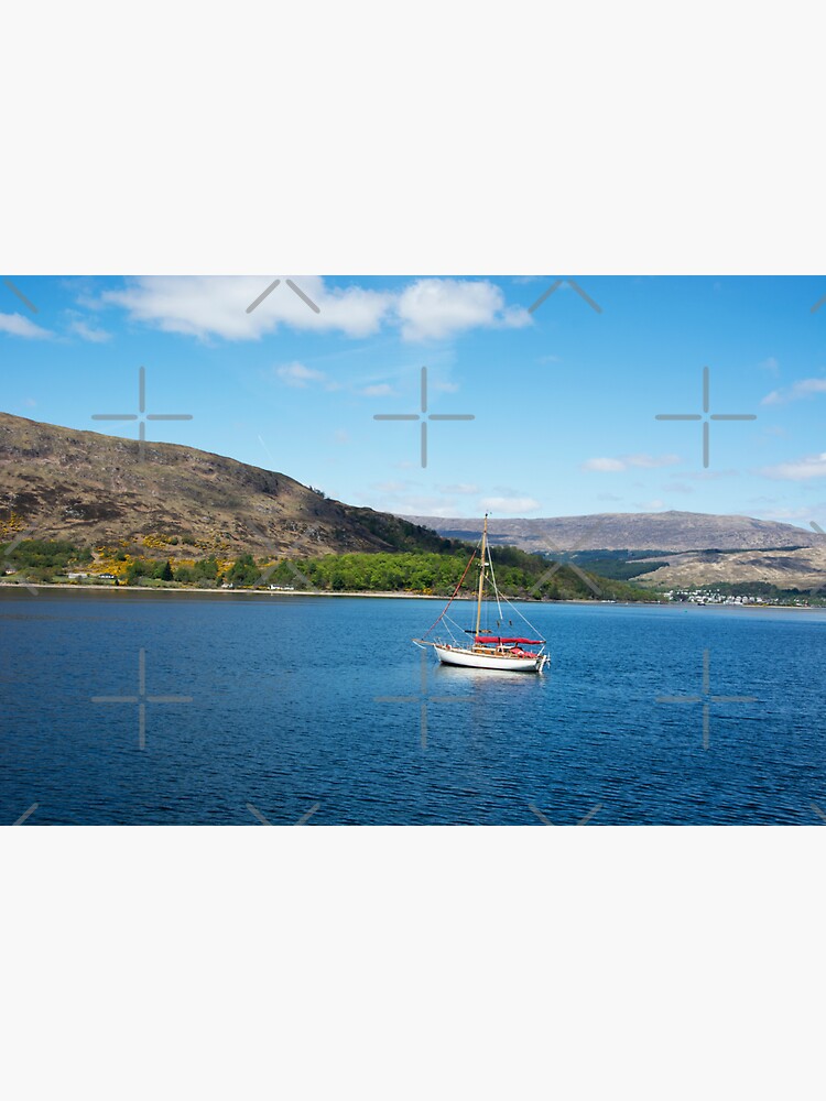 Thumbnail 3 of 3, Sticker, Boat on Loch Linnhe designed and sold by SiobhanFraser.