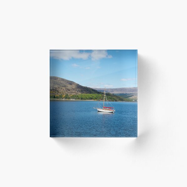Boat on Loch Linnhe Acrylic Block
