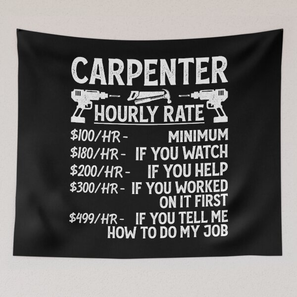 Item preview, Carpenter Hourly Rate Vintage Design For Woodworker - Funny Carpenter Retro designed and sold by naworas.