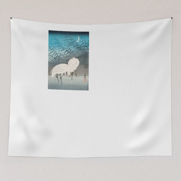 Item preview, Egrets and Reeds in Moonlight (1926) by Ohara Koson designed and sold by Oldetimemercan.